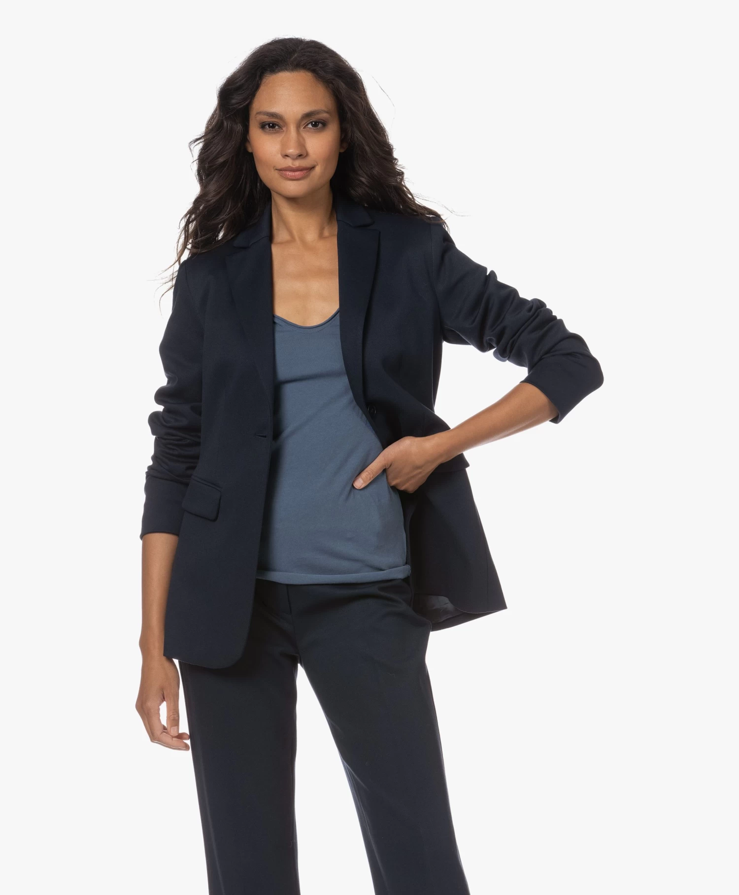 No Man'S Land Getailleerde Twill Blazer - Dark Sapphire 12 No Man'S Land Getailleerde Twill Blazer - Dark Sapphire - Afbeelding 12