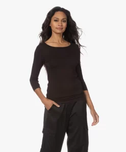 Majestic Filatures Adele T-Shirt Met Driekwart Mouwen - Aubergine -Kleding Series Winkel 230802 860d87bc 5021 48ac ac34 508934afdada scaled