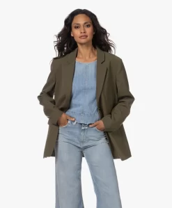 Closed Lola Oversized Scheerwolmix Blazer - Army Green