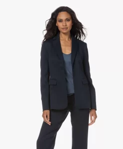 No Man'S Land Getailleerde Twill Blazer - Dark Sapphire