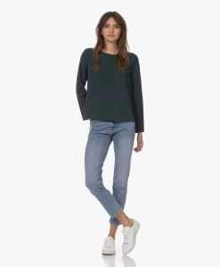 No Man'S Land Crêpe Blouse Met Lange Mouwen - Bottle Green -Kleding Series Winkel 230803 6eeaa2e4 6bc7 41bd 9191 478378e3f21e