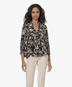 Vanessa Bruno Baltik Viscose Print Blouse - Zwart/Beige -Kleding Series Winkel 230808 0709a8cf 733b 4e37 8dc0 1effeebdcd71