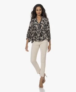 Vanessa Bruno Baltik Viscose Print Blouse - Zwart/Beige -Kleding Series Winkel 230808 23d6ad28 87f6 4d78 a208 7de28a171684