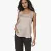 Repeat Mouwloze Stretch-Zijden Top - Zand