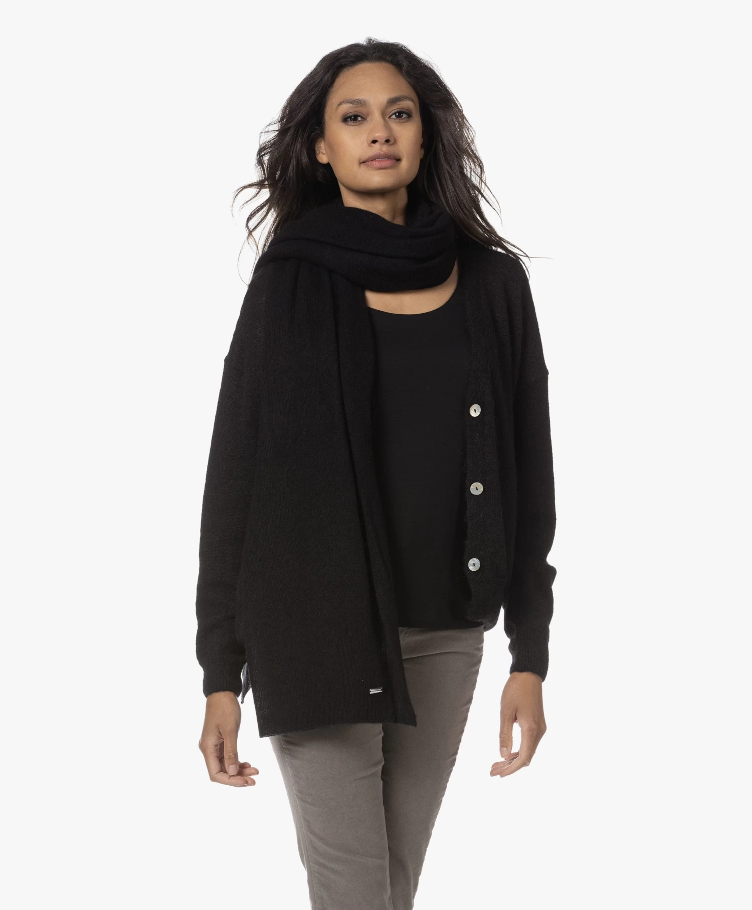 Repeat Oversized Bio Cashmere Sjaal - Zwart 3 Repeat Oversized Bio Cashmere Sjaal - Zwart - Afbeelding 3