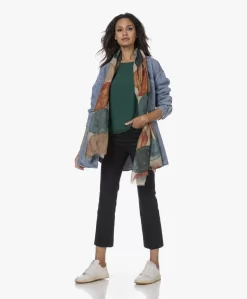 Lasalle Wol-Zijde Print Sjaal - Blauw -Kleding Series Winkel 230809 48a5a954 a310 4534 a66f 70f5e5681f3f scaled