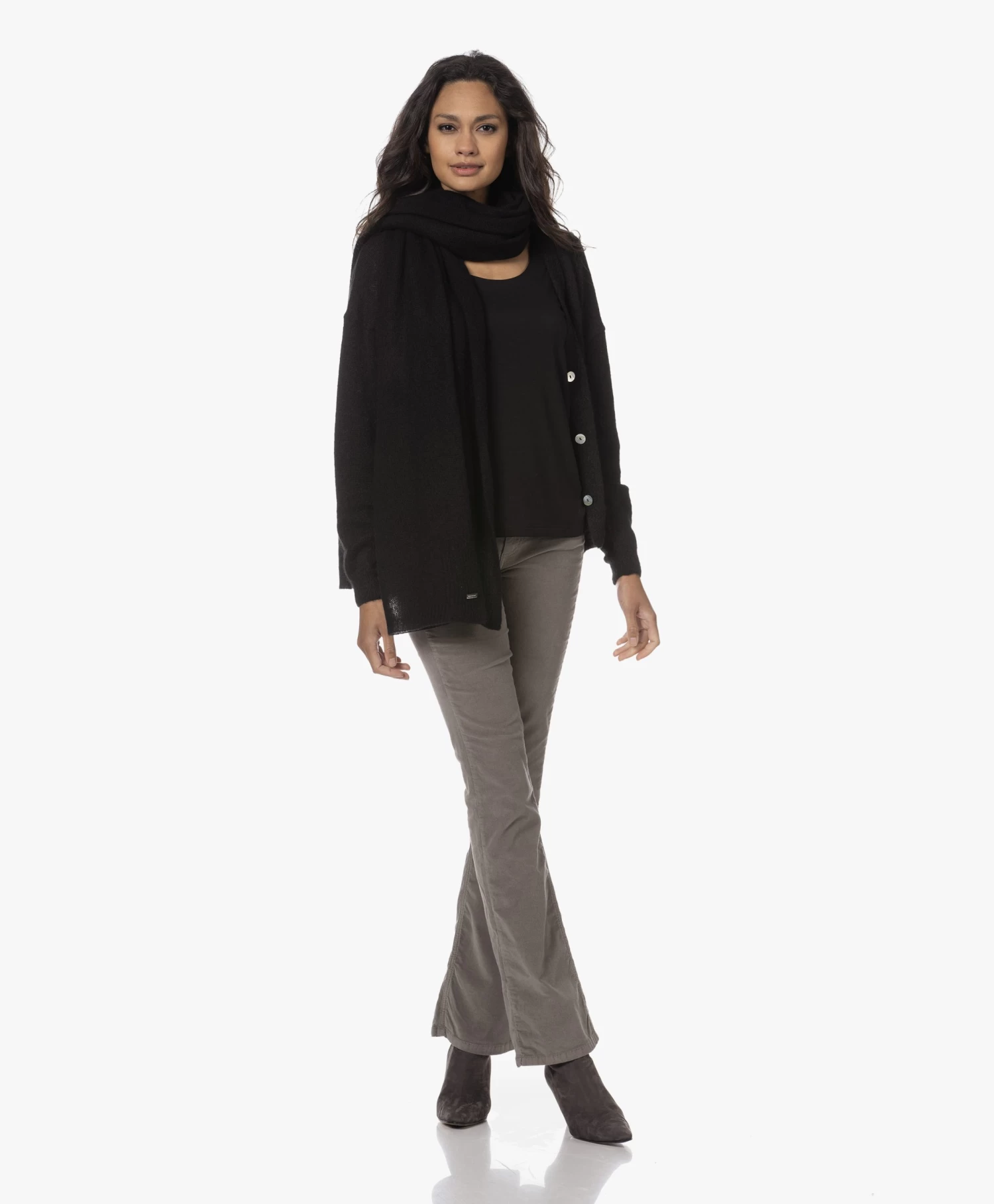 Repeat Oversized Bio Cashmere Sjaal - Zwart 11 Repeat Oversized Bio Cashmere Sjaal - Zwart - Afbeelding 11