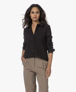 Japantky Ginto Travel Jersey Brushed Shacket - Diepzwart