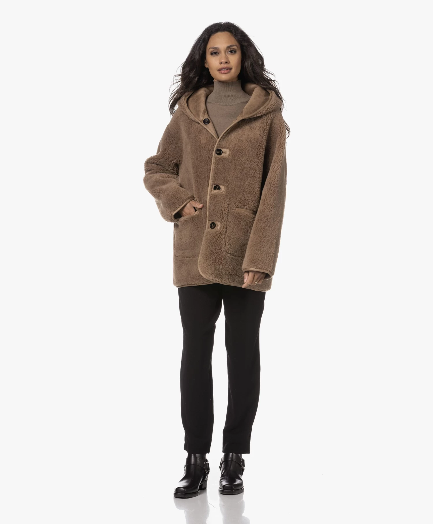 Repeat Reversible Faux Lammy Jas - Camel 13 Repeat Reversible Faux Lammy Jas - Camel - Afbeelding 13