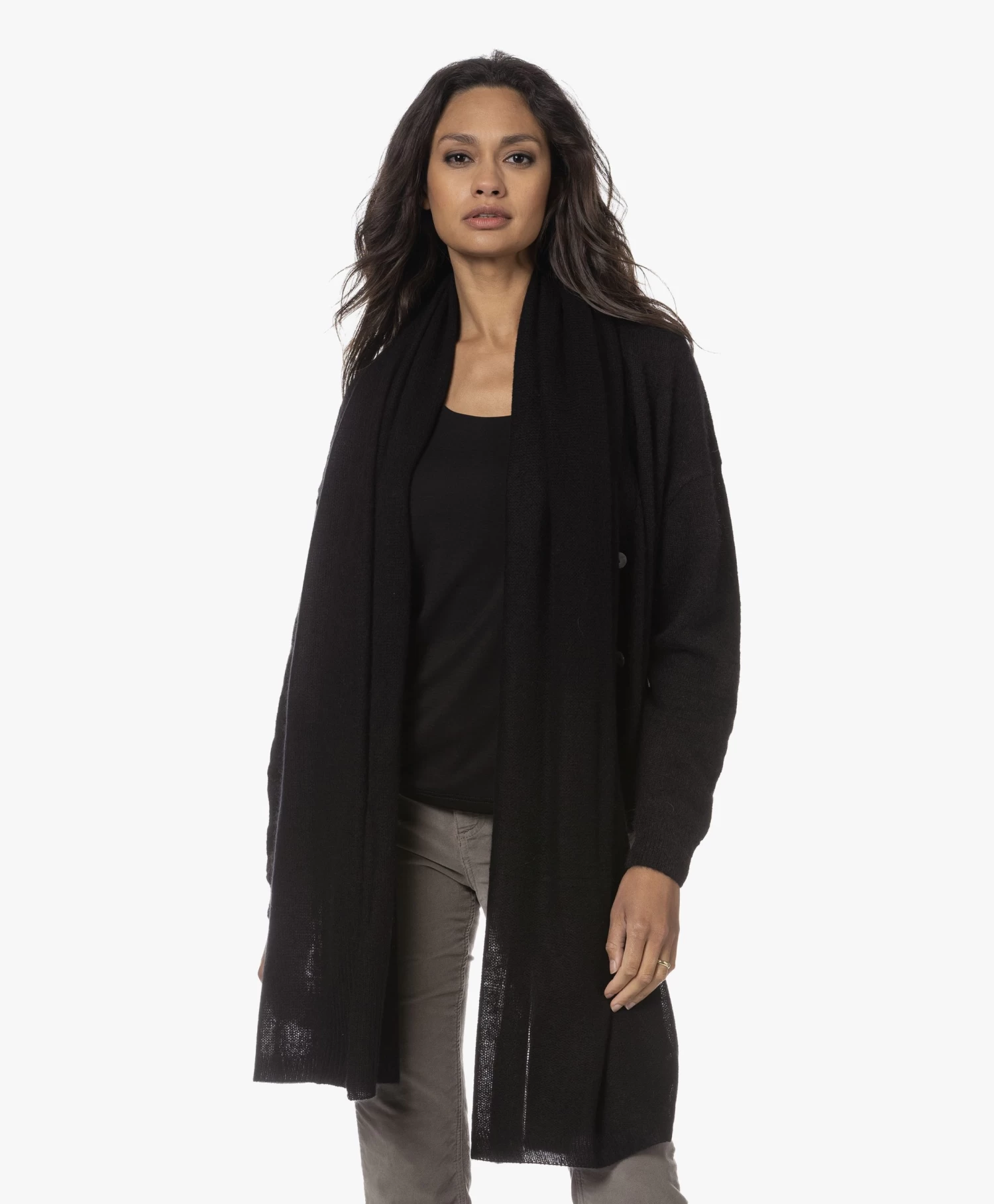 Repeat Oversized Bio Cashmere Sjaal - Zwart 8 Repeat Oversized Bio Cashmere Sjaal - Zwart - Afbeelding 8