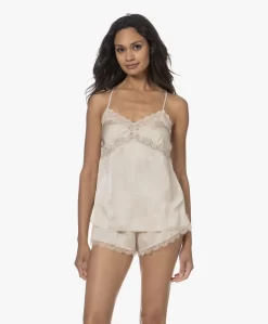 Love Stories Pandora Satijnen Camisole Met Kant - Off-White
