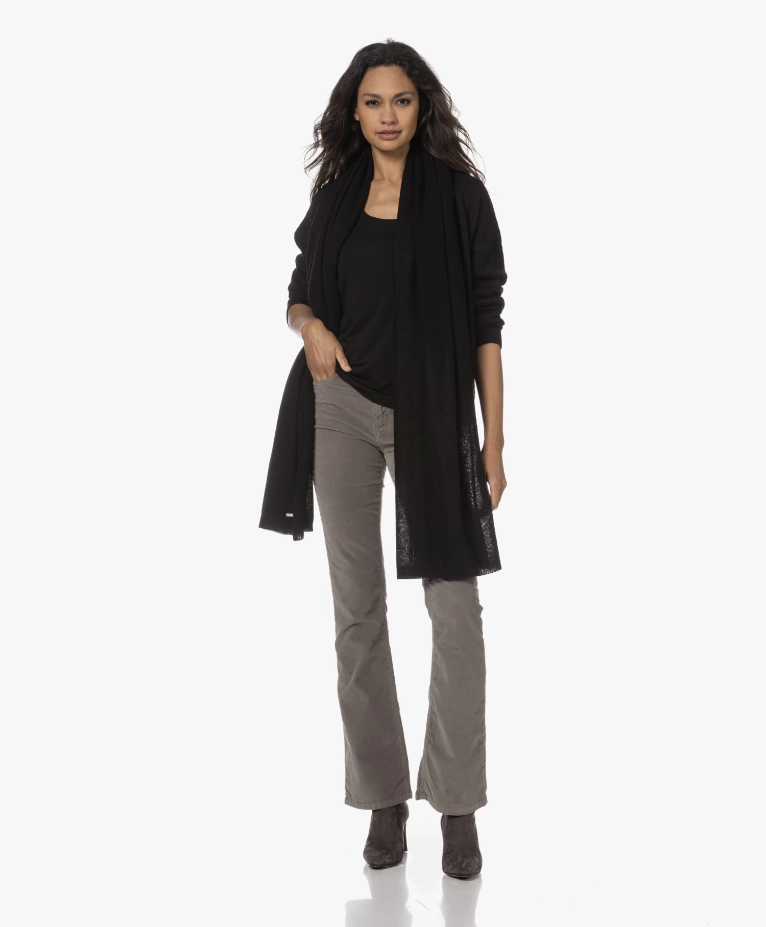 Repeat Oversized Bio Cashmere Sjaal - Zwart 2 Repeat Oversized Bio Cashmere Sjaal - Zwart - Afbeelding 2