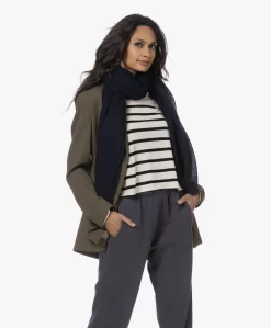 Repeat Oversized Bio Cashmere Sjaal - Navy