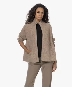 Repeat Alpacamix Bouclé Ritsvest - Beige