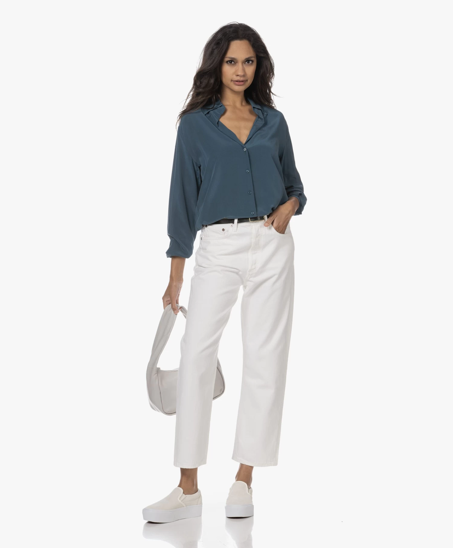 Closed Smalle Leren Riem - Green Patina 2 Closed Smalle Leren Riem - Green Patina - Afbeelding 2