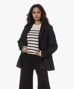 Closed Lola Oversized Scheerwolmix Blazer - Zwart