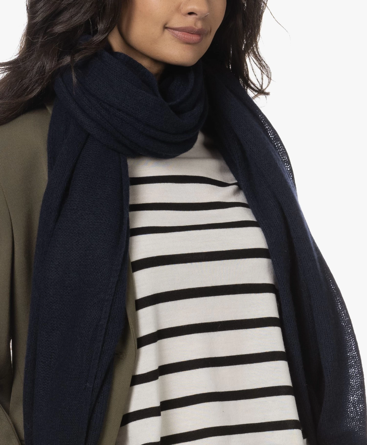 Repeat Oversized Bio Cashmere Sjaal - Navy 7 Repeat Oversized Bio Cashmere Sjaal - Navy - Afbeelding 7