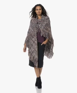 Manos Del Uruguay Merino Wolmix Poncho - Blauw/Grijs/Roze Mêlee -Kleding Series Winkel 230810 04952b78 3c6b 48cc 9675 b6f76ba8525c scaled