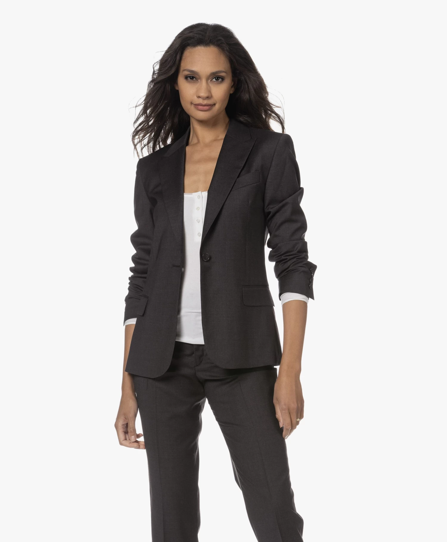 Filippa K Sasha Cool Wool Blazer - Antraciet Mêlee 3 Filippa K Sasha Cool Wool Blazer - Antraciet Mêlee - Afbeelding 3