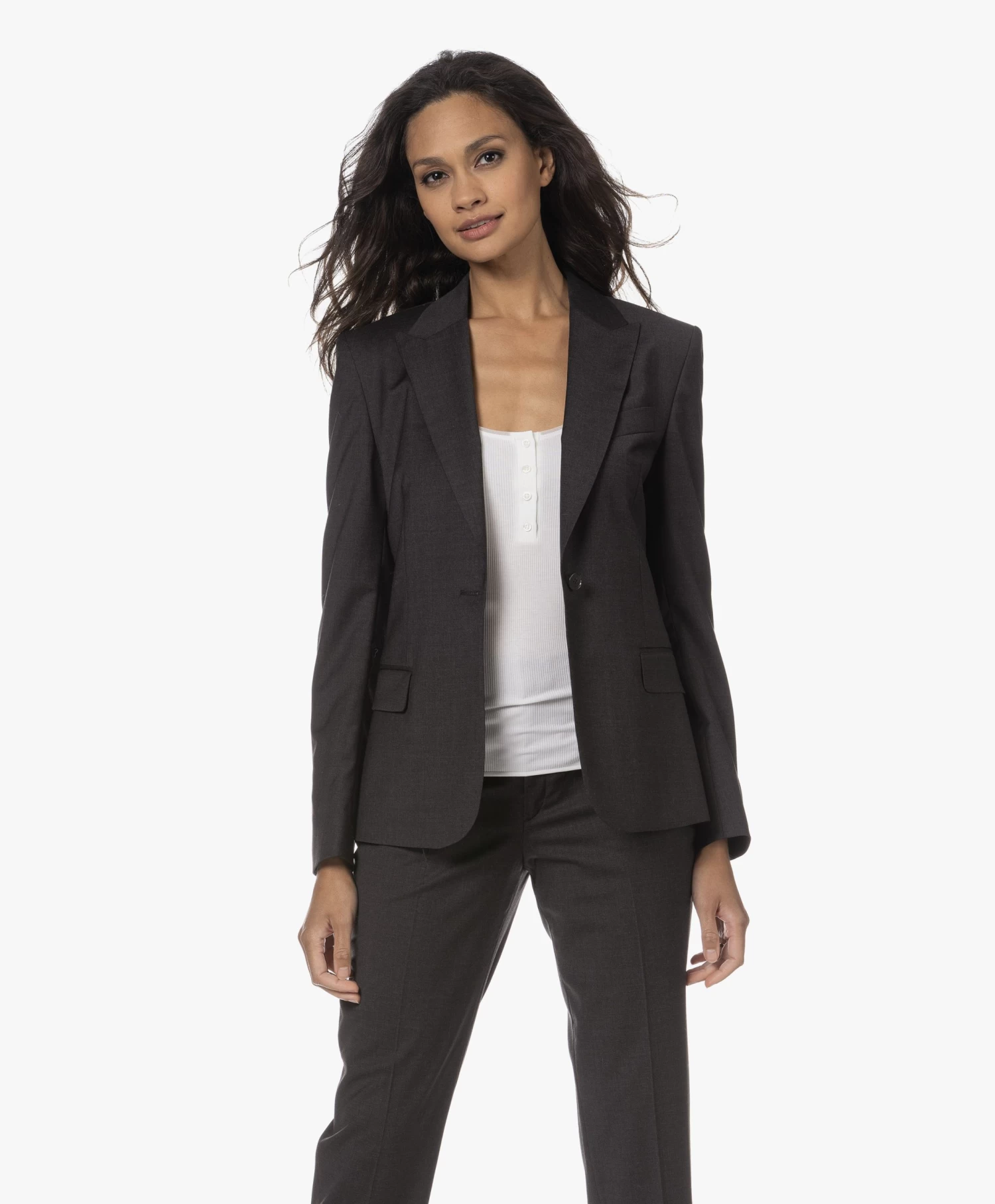 Filippa K Sasha Cool Wool Blazer - Antraciet Mêlee 11 Filippa K Sasha Cool Wool Blazer - Antraciet Mêlee - Afbeelding 11