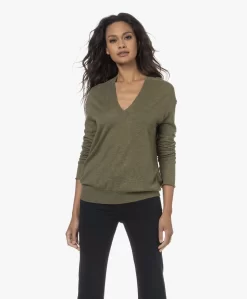 Zadig & Voltaire River Cashmere Trui - Dark Olive