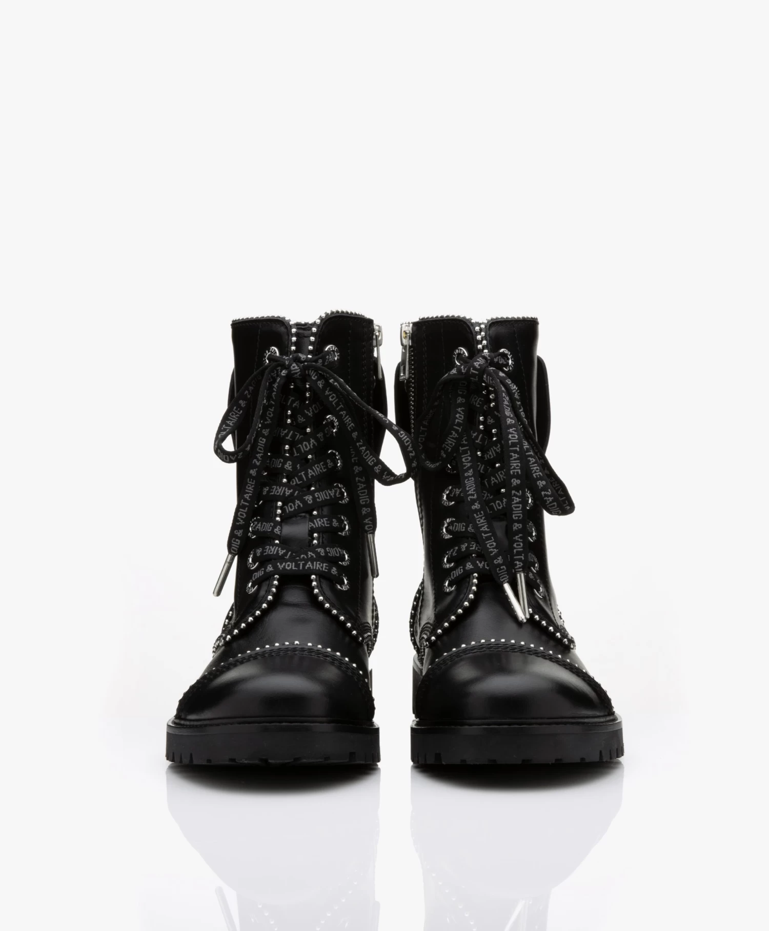 Zadig & Voltaire Joe Leren Veterlaarzen Met Studs - Zwart 7 Zadig & Voltaire Joe Leren Veterlaarzen Met Studs - Zwart - Afbeelding 7