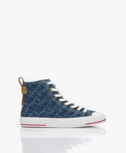 See By Chloé Aryana High-Top Logo Sneakers - Blauw