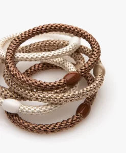 Kknekki By Bon Dep 6 Haarelastiekjes - Nude/Bruin/Off-White