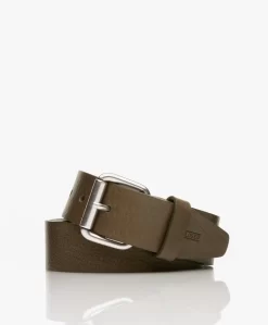 Closed Mat Leren Riem - Breen