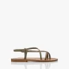 K. Jacques St. Tropez Muse Nubuck Leren Sandalen - Kaki