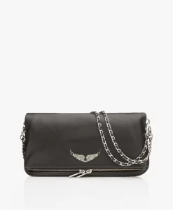 Zadig & Voltaire Rock Leren Schoudertas/Clutch - Zwart