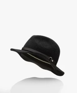 Rag & Bone Wollen Floppy Fedora Packable Hoed- Zwart Mêlee
