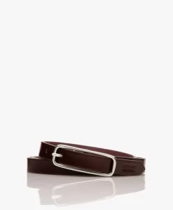 Closed Smalle Leren Riem - Dark Raisin