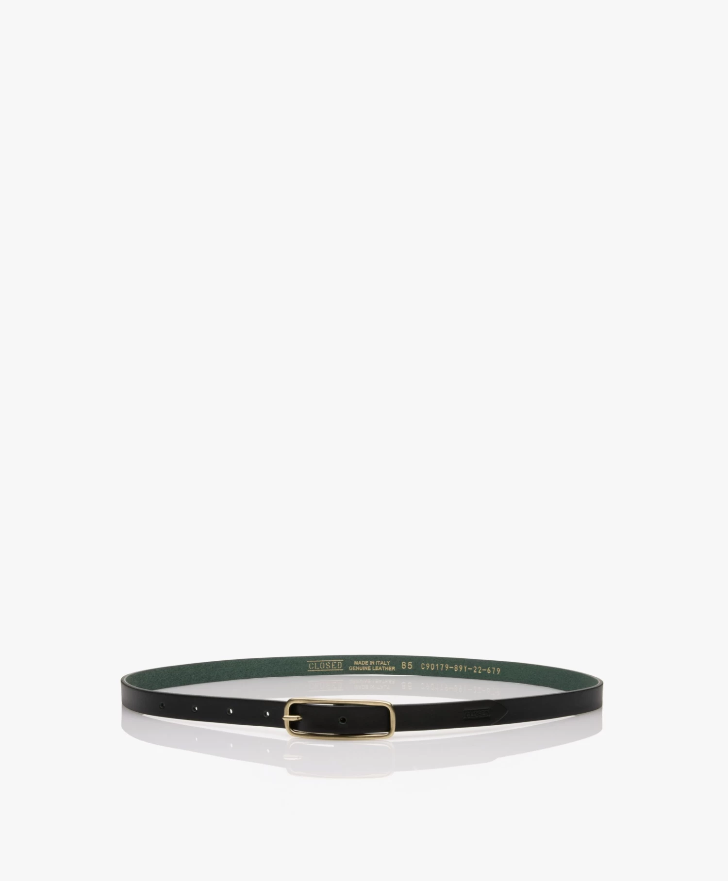 Closed Smalle Leren Riem - Green Patina 4 Closed Smalle Leren Riem - Green Patina - Afbeelding 4