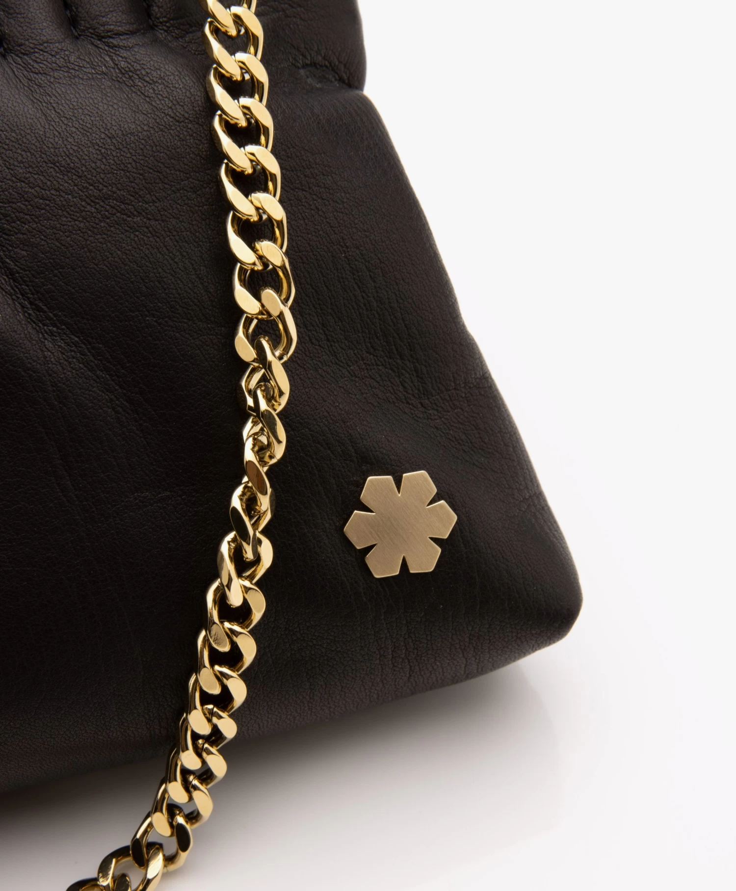 Rhanders Lamsleren Cecilia Pouch - Zwart/Goud 11 Rhanders Lamsleren Cecilia Pouch - Zwart/Goud - Afbeelding 11