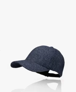 Varsity Headwear Alpacamix Bouclé Geruite Pet - Donkerblauw/Wit