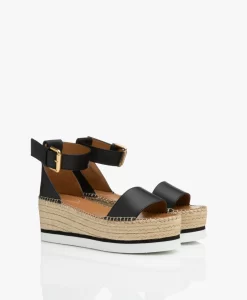 See By Chloé Glyn Kalfsleren Plateau Espadrilles - Zwart -Kleding Series Winkel 693d45ba a0e5 4be2 83a1 f7616d65dc0d 03 scaled