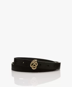 By Malene Birger Ouma Leren Scribble Riem - Zwart