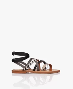 K. Jacques St. Tropez Aphrodite Leren Sandalen - Combi/Zwart