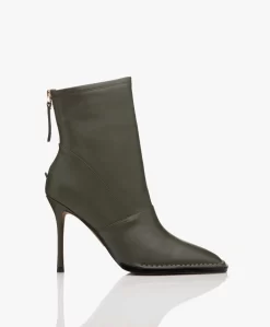 Alias Mae Abbie Leren Stiletto Enkellaarzen - Dark Forest