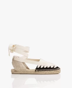 Castañer Jean Espadrille Sandalen - Zwart/Off-White
