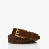 Rag & Bone Mini Gevlochten Leren Riem - Cigar