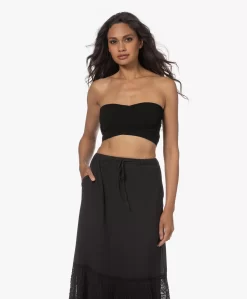 Pomandère Gebreide Bandeau Top - Zwart
