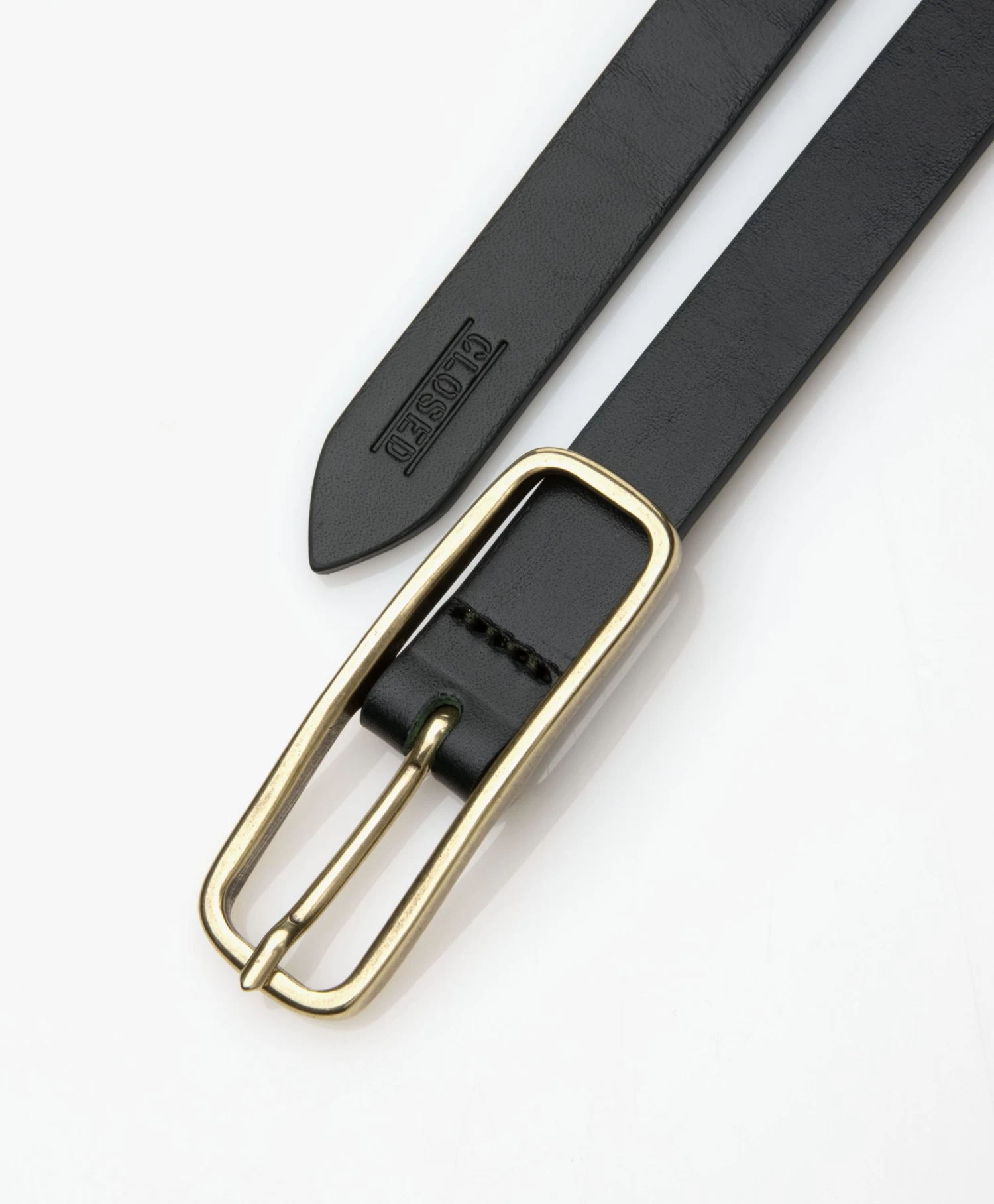 Closed Smalle Leren Riem - Green Patina 3 Closed Smalle Leren Riem - Green Patina - Afbeelding 3