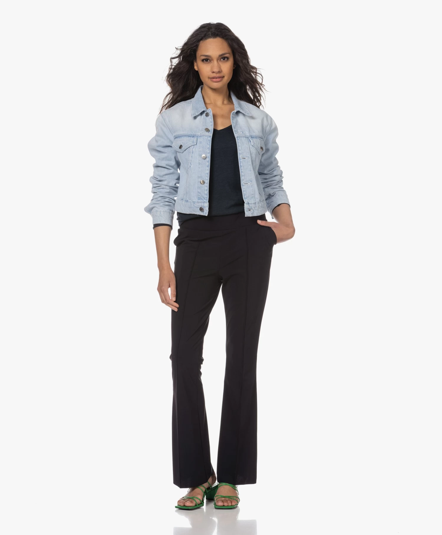 American Vintage Jacksonville V-Hals Longsleeve - Navy 13 American Vintage Jacksonville V-Hals Longsleeve - Navy - Afbeelding 13