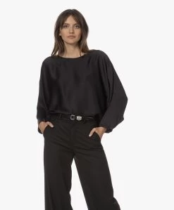 Drykorn Nialini Viscosemix Blouse Met Vleermuismouwen - Zwart -Kleding Series Winkel 86d060e1 0d13 4002 b2bd 66a33bdd9268 88