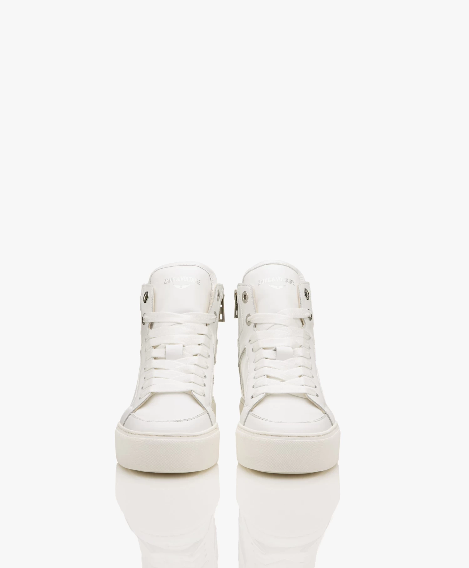 Zadig & Voltaire High Flash Leren Platform Sneakers - Wit 5 Zadig & Voltaire High Flash Leren Platform Sneakers - Wit - Afbeelding 5