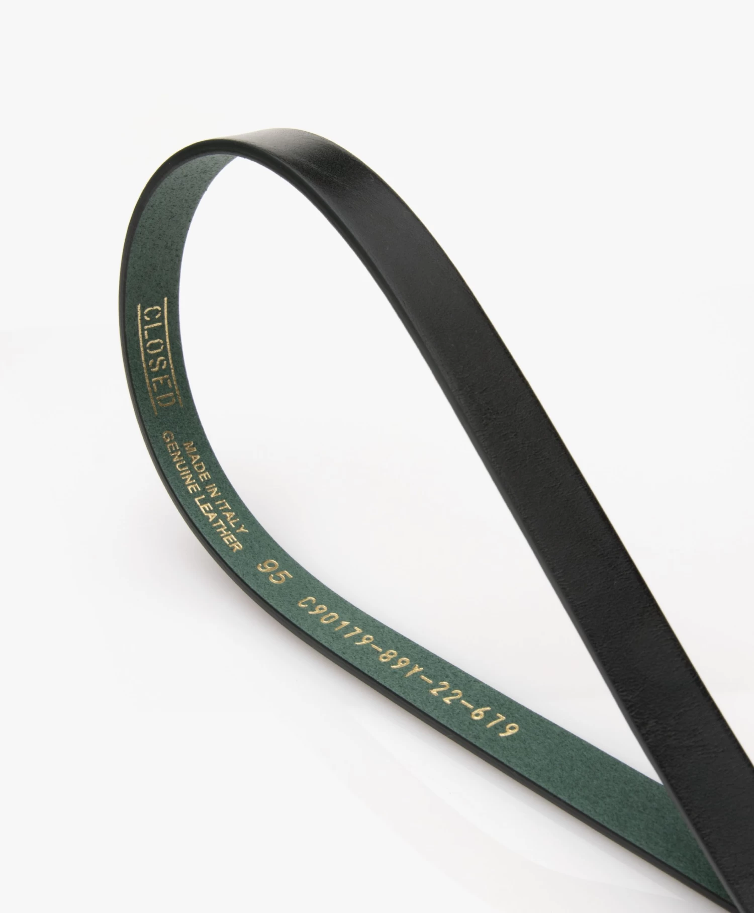 Closed Smalle Leren Riem - Green Patina 8 Closed Smalle Leren Riem - Green Patina - Afbeelding 8