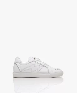 Zadig & Voltaire Zv1747 Smooth Kalfsleren Sneakers Met Studs - Wit