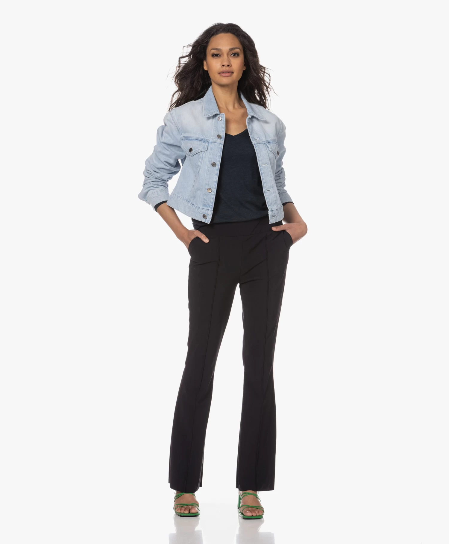 American Vintage Jacksonville V-Hals Longsleeve - Navy 3 American Vintage Jacksonville V-Hals Longsleeve - Navy - Afbeelding 3